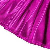 Ženski sjajni metalni mokri izgled rastezljivo osvijetljena mini klizač suknja visokog struka Osnovni svestrani