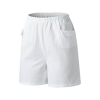 Ženske ljetne osnovne široke udobne kratke hlače s elastičnim strukom, Ležerne hlače s džepovima