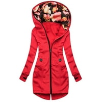 Dukserice s patentnim zatvaračem za žene s dugim rukavima trendi cvjetni kaput ženska džepna jakna ženski kaput