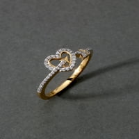 Carski dijamantni prsten od 18 karata u obliku srca u obliku srca u žutom zlatu od 10 karata