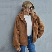 MVeomtd ženski kaput zima mekana jakna jakna s kaputa s dugim rukavima plus veličina casual topli kaputi vanjska