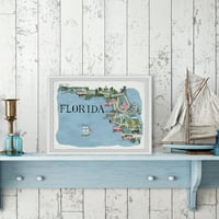Marmont Hill ilustrirana karta Florida uokvirene zidne umjetnosti