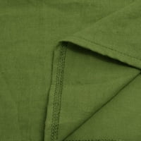 Rasprodaja u A-listi/ Ženska Moda Plus Size jednobojna duga haljina s okruglim vratom s dugim rukavima zelena