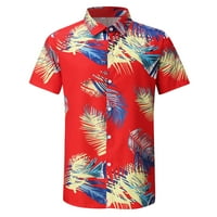 Oalirro muške havajske košulje kratki rukavi muškarci havajski kratki rukavi košulja s plažom tiskana ljetna ležerna