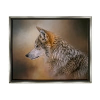 Stupell Wildlife Wolf Portret Fotografije životinje i insekti fotografija sivi plutasti uokvireni umjetnički print