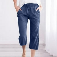 Ljetne hlače za žene ležerni lagani trendovi ženske Ležerne jednobojne rastezljive široke hlače ravne hlače širokih