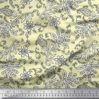 Pamučna Vela tkanina U obliku vela s otiscima lišća i cvjetnih blokova na tkanini širine dvorišta