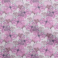 Oneoone pamučni dres ružičasta tkanina Sažetak crtež Crtanje cvjetne tkanine za šivanje tiskane zanatske tkanine