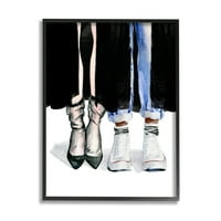 Modne muške i ženske cipele s potpeticama Ljepota i moda slikanje u crnom okviru umjetnički tisak zidna umjetnost