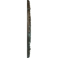 Ekena Millwork 7 8 OD 5 8 id 1 4 p Spring Leaf Strop Medaljon, ručno oslikana brončana plava patina