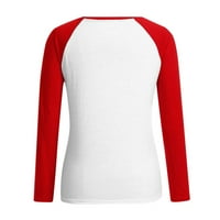Božićne majice dugih rukava za žene Plus size ženske jesensko-zimske Ležerne božićne pulovere s dugim rukavima