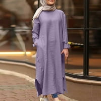 Ženske Maksi kaftan haljine s labavim carskim strukom muslimanska ženska molitvena odjeća dugih rukava Islamska