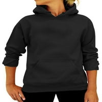 Ženska majica s kapuljačom, jednobojna majica s kapuljačom, modni pulover, ženske Ležerne crne majice s dugim