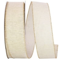 Papirna božićna lanena vrpca od pamuka od bjelokosti za sve prigode, 50 inča 2,5 inča, 1 pakiranje
