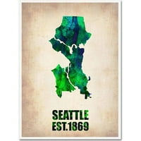 Zaštitni znak likovna umjetnost Mapa akvarela u Seattlu Canvas Art by Naxart