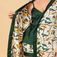 Jedinstveni prijedlozi Ženski pidžama Set svileni gornji dio s naramenicama spavaćica haljina Cvjetni satenski