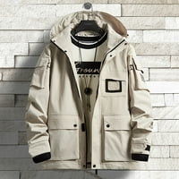 Pedort casual jakna za muškarce lagana jakna dugi rukavi klasični fit sivi, 4xl