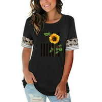 Majice Na pruge, vrhovi 4. srpnja, ležerna majica za žene, ljetna majica s okruglim vratom, Vintage seoski uzorak,
