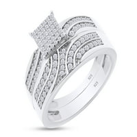 0. Okrugli bijeli dijamantni prsten s moissanitom, izrađen u laboratoriju, za muškarce i žene, Trio za mladence,