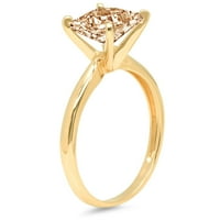 0,5CT princeza rezana šampanjac simulirana dijamant 14K Angažiranog prstena za angažiranje žutog zlata Veličina