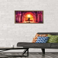 Moreno-likovna umjetnost - zidni poster joga jutarnjeg sunca, uokviren 14.725 22.375