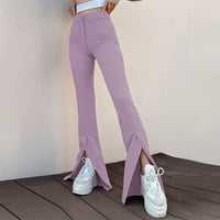 Joga Radne hlače za žene, ženske modne ljetne obične Ležerne hlače s patentnim zatvaračem s gumbima i elastičnim