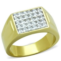 Zlatni prsten od nehrđajućeg čelika od nehrđajućeg čelika s prozirnim prstenom od nehrđajućeg čelika