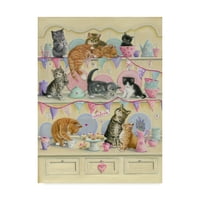 Zaštitni znak likovna umjetnost 'mačići na komodi' platno umjetnost Janet Pidoux