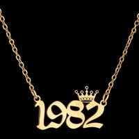 Ženski lanac džempera iz 1980. godine-Ogrlica sa značajnim brojem od nehrđajućeg čelika, Pokloni za nakit