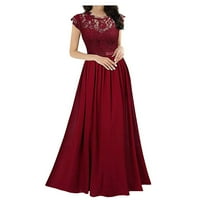 Haljina za žene, ŠIFONSKA haljina, šifonska čipkasta haljina s vezom, večernje haljine za djeveruše, ženske crvene