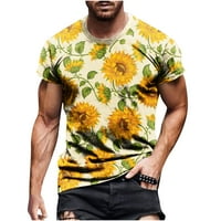 Muška majica s cvjetnim printom s okruglim vratom kratkih rukava modne casual grafičke majice Uniseks majice