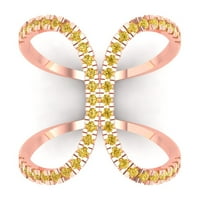 0K okrugli dijamantni lažni prsten od ružičastog zlata 14k, Veličina 4