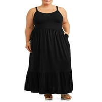 Terra & Sky Women's Plus veličine solidna maxi haljina, veličine 0x-4x