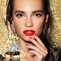 Ženski prstenovi srebrni, zlatni prstenovi s bijelim rhinestones vjenčani ukrasi prstenovi veličine 5-11