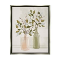Pussy Willow Ikebana vaze Botanička i cvjetna grafička umjetnost luster siva uokvirena umjetnička print zidna