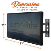 SERENELIFE SLTVC - Vanjski unutarnji poklopac TV -a - zaštitni zaslon otpornog na vremenske uvjete i zaštit od