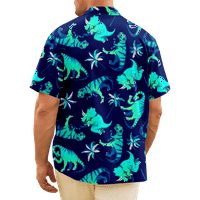 Havajske košulje s dinosaurima za muškarce-ležerna havajska košulja za kuglanje s kratkim rukavima s Dino uzorkom,