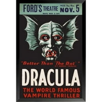 Kupite umjetnost za manje Fordovo kazalište Dracula, svjetski poznati vampirski triler uokviren vintage oglas