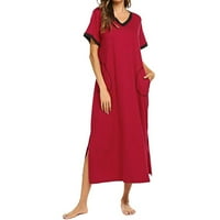 Ljetne haljine za žene, ležerna midi spavaćica, spavaćica kratkih rukava, Ultra mekana odjeća za spavanje u punoj