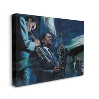 Stupell Industries Sažetak Instrumentalni glazbenici Blues Jazz Tradicionalna platna zidna umjetnost Jin G. Kam