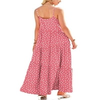 + Ženska duga boho cvjetna Maksi haljina ženski kaftan ljetna haljina na plaži u točkicama slip haljine za zabavu