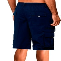 2 muške ljetne teretne kratke hlače s elastičnim strukom, bermudske kratke hlače, modne kratke hlače s džepovima