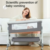 Presavijeni dječji krevetić s dojenčadi 4-in- Baby Bassinet s kotačima i stolom za presvlačenje, podesiva visina