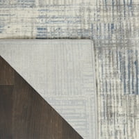 Moderna rustikalna bjelokost plavo-siva 5'3 7'3 prostirka za prostor za sjedenje
