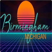 Birmingham Michigan vinil naljepnica naljepnica Retro neonski dizajn