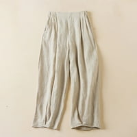 Ljetne široke hlače visokog struka za žene, Vintage široke hlače do gležnja
