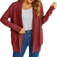 Ženski preveliki kardigani s dugim rukavima s otvorenim prednjim dijelom, preveliki pleteni ležerni džemperi,