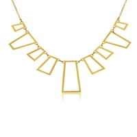 Zlatno obložena geometrijska ogrlica od nehrđajućeg čelika - 18