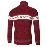 Kali_store grafički džemperi za muškarce pulover dugi rukav pleteni džemper crveni, xl