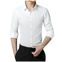 Košulje za muškarce Muška Poslovna moda za izgradnju tijela jednobojna košulja dugih rukava ljetna odjeća za muškarce